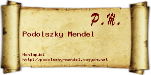 Podolszky Mendel névjegykártya